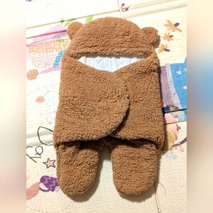 Cozy Brown Bear Baby Swaddle